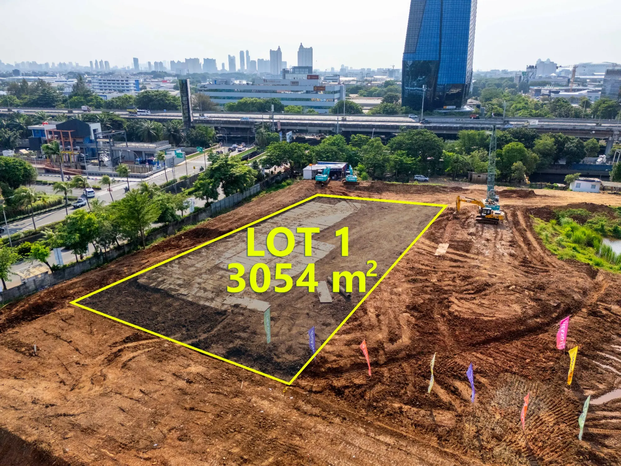 Kavling Komersial Gading Business Park — Lot 1, 3054 m², progress konstruksi Kelapa Gading