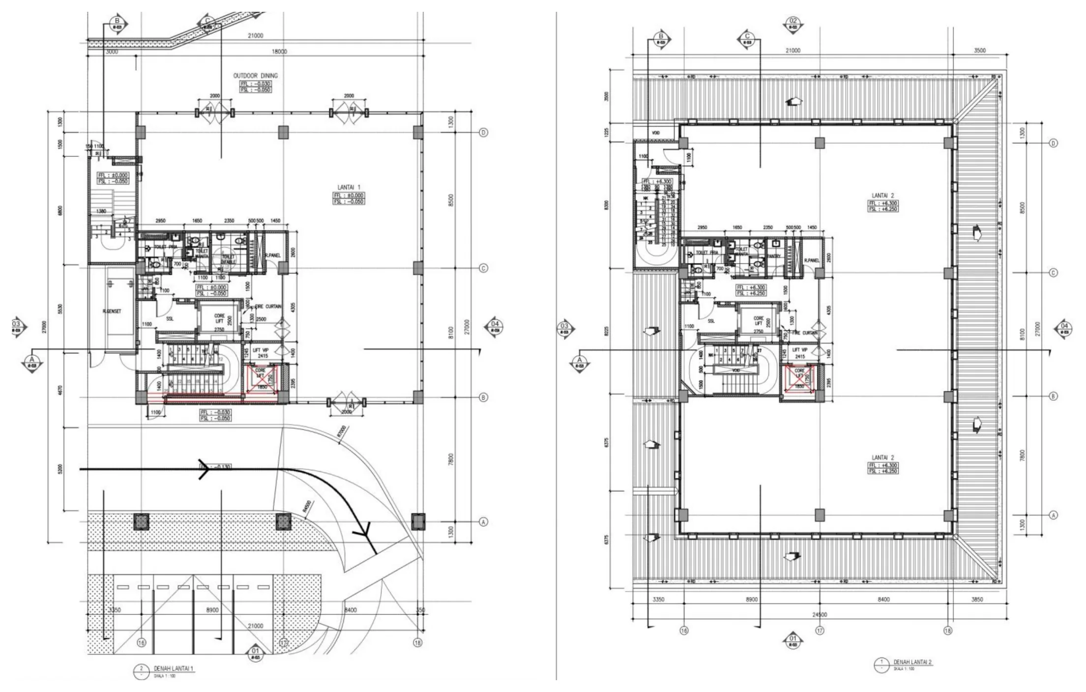 Floor plan Small Office Building lantai 1 dan lantai 2 di Gading Business Park, Kelapa Gading
